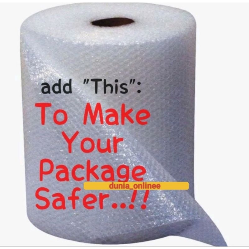

BUBBLE WRAP untuk tambahan packing agar lebih extra aman.