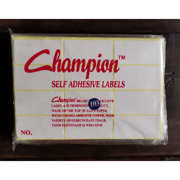 

KODE G66S label champion termurah per 1pk