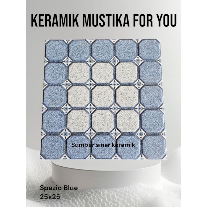 Keramik Lantai 25x25 Spazio Blue | Matt | Mustika | Kw-1