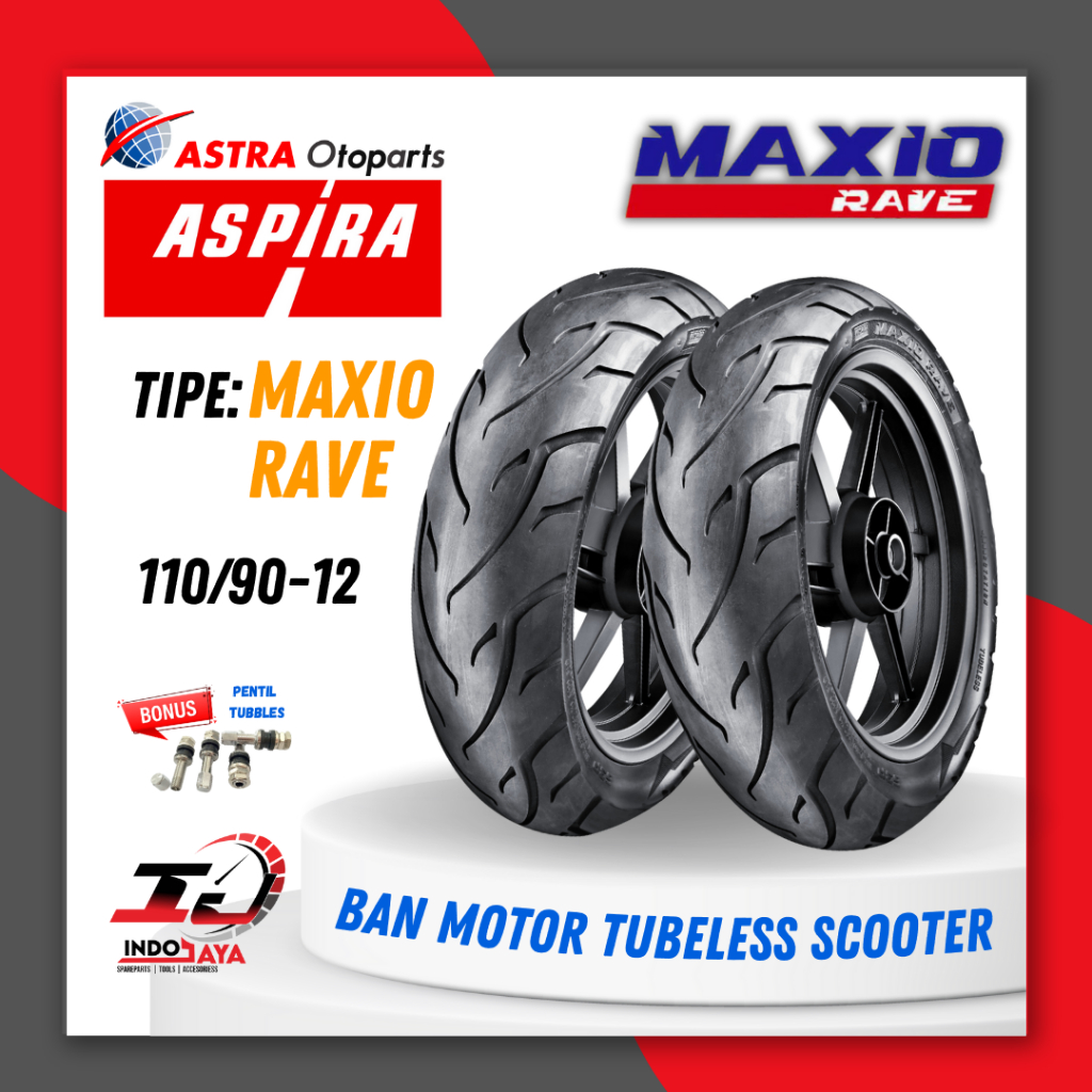 [READY COD] BAN ASPIRA TUBELESS MAXIO RAVE RING 12 110/90-12 / BAN LUAR SCOPPY RING 12 ( 110/90-12 )