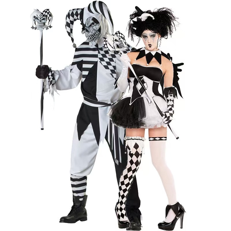 Halloween costume costume, makeup ball performance, men's clown costume, role-playing uniform, cospl