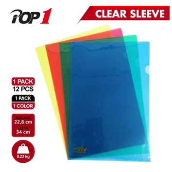 

Clear Sleeves Folio Isi 12 Pcs / Pack Pop 1 - Map L Pop 1 Warna