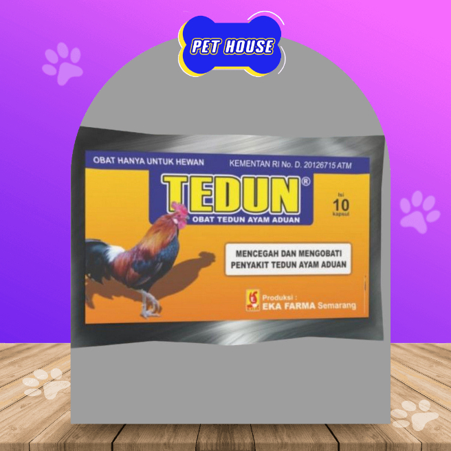 TEDUN AYAM EKA FARMA 10Kapsul - Mengobati penyakit tedun pada ayam aduan, Obat tedun obat ayam aduan