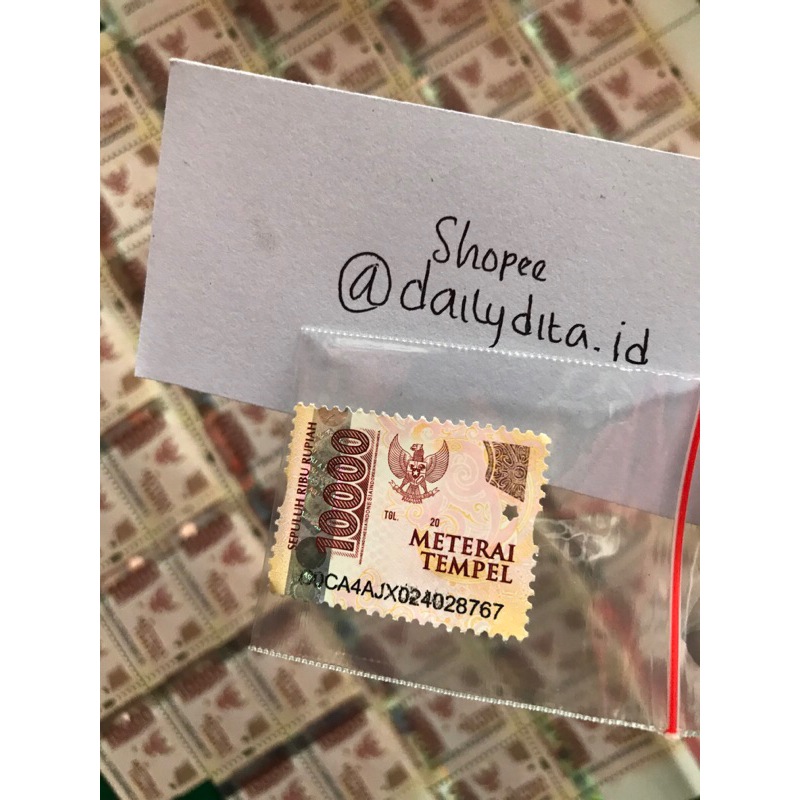 

Meterai 10.000 (Resmi POS Indonesia)