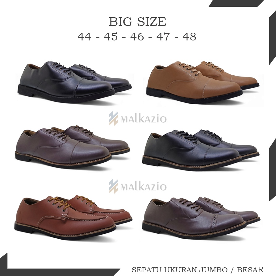 Malkazio - Big Size Series Sepatu Pantofel Oxford Pria Ukuran Jumbo - Size 44 45 46 47 48