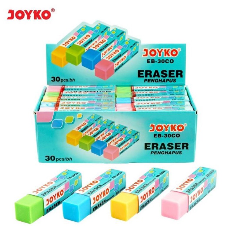 

KODE D55L penghapus joyko tanggung ER3COwarnawarni 1pak3pcs