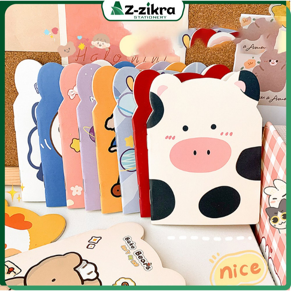 

Note Book Buku Catatan Kartun Berkuping Cartoon Mini Book / Buku Tulis Memo Kecil Mini Motif Karakter Kartun Az Zikra Stationery A40