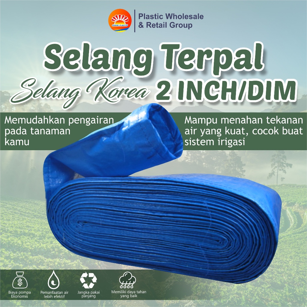Selang Terpal Plastik 2 Dim / 2 Inch 11 Cm Berbagai Ukuran