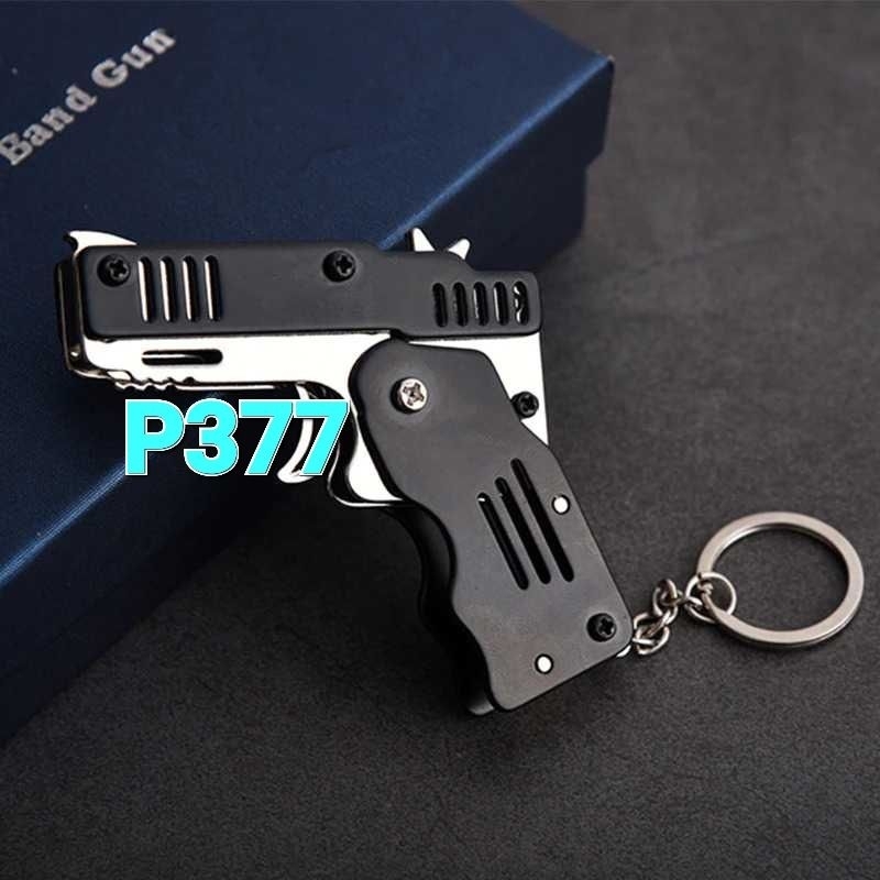 Mainan Pistol Karet P377 Foldable Rubber Band Gun