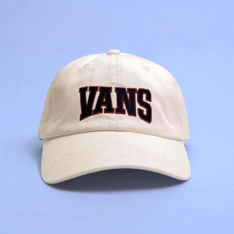 TOPI VANS CAP CLASSIC X CURVED BILL LOGO CREAM ORIGINAL100%