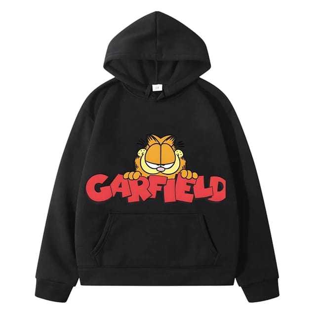 Kawaii hoodies Print Garfield Fleece sweatshirt boy pullover jacket Garfield Autumn anime hoodie y2k