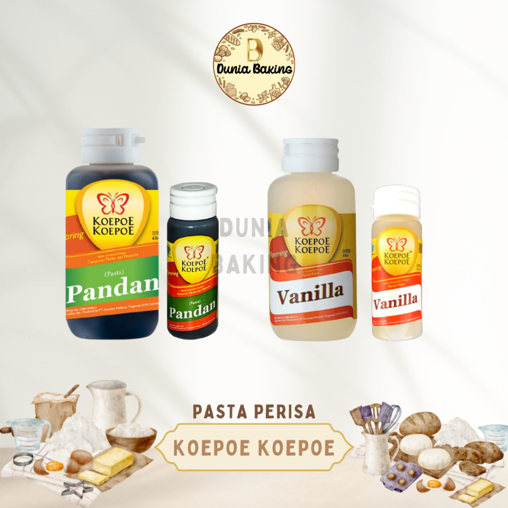 

Koepoe-koepoe pasta perisa Pandan dan Vanilla 25ML & 60ML