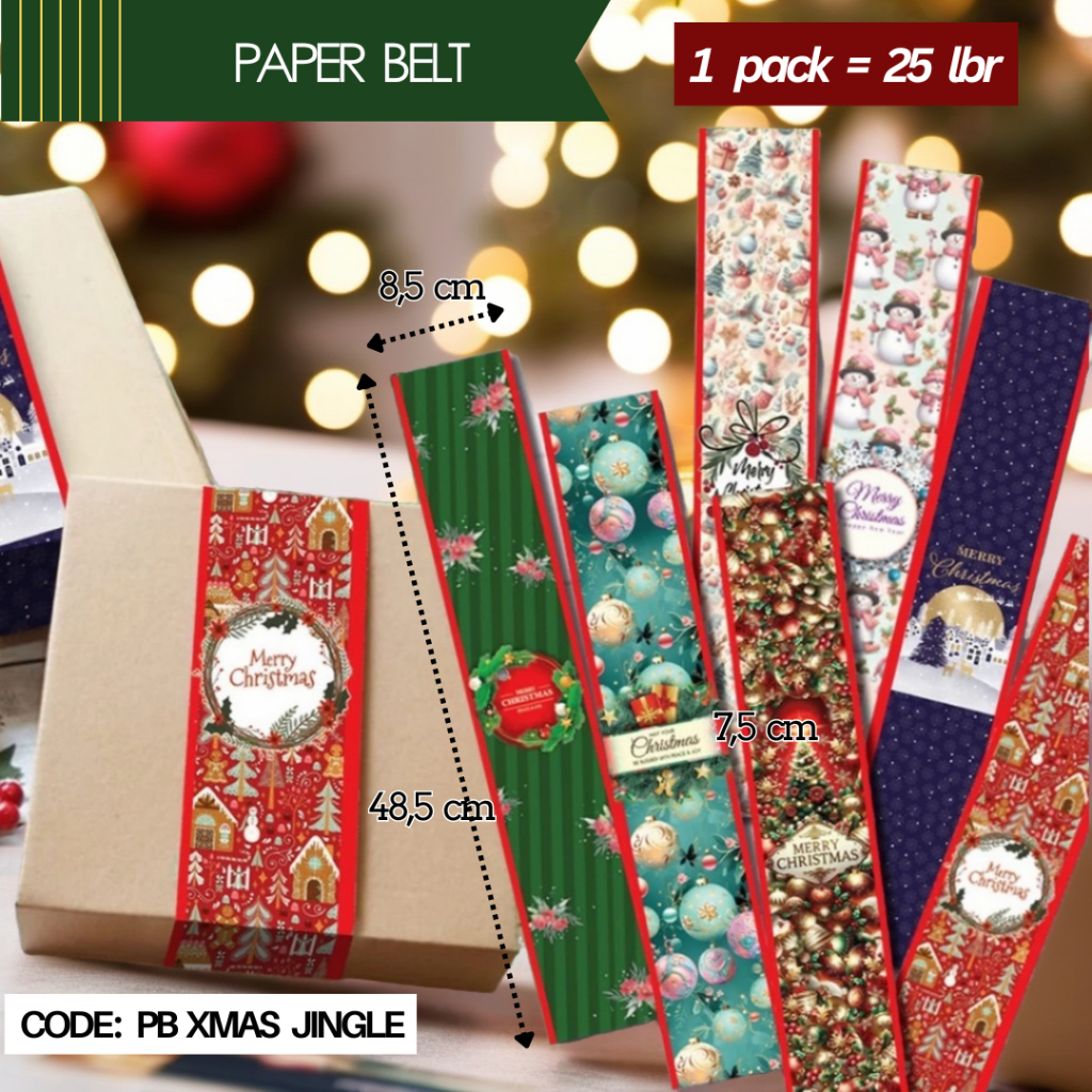 

Pita Hias Kertas Tema Natal Xmas / Christmas Paper Belt (25pcs)
