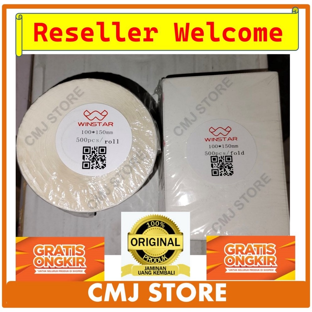 

KODE C19A Label Stiker Kertas Resi Thermal 1x15mm 5 pcs Merk Winstar n Goldwin
