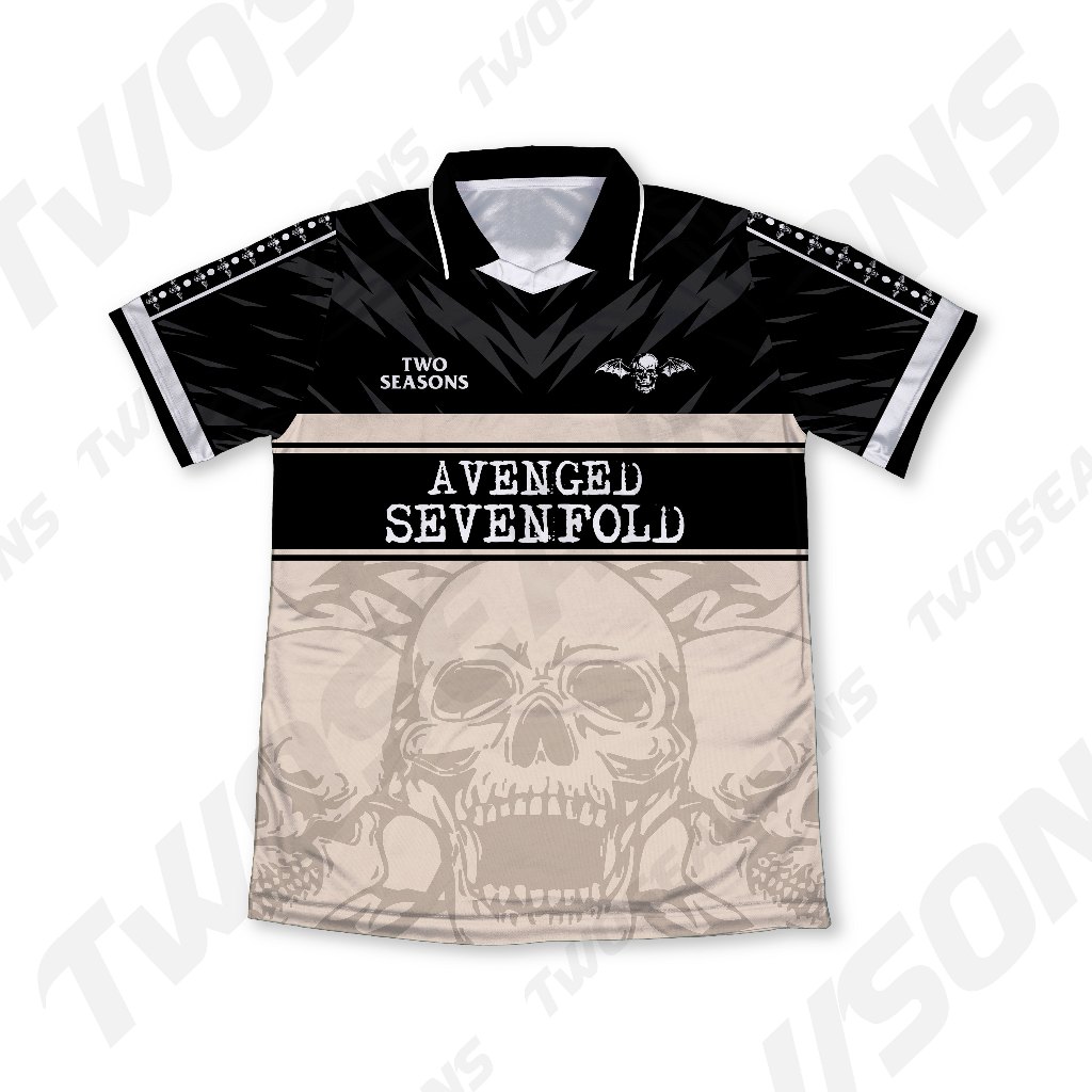Kaos Baju Tshirt Jersey Vintage AVENGED SEVENFOLD Fanmade Band Edition Custom Full Print