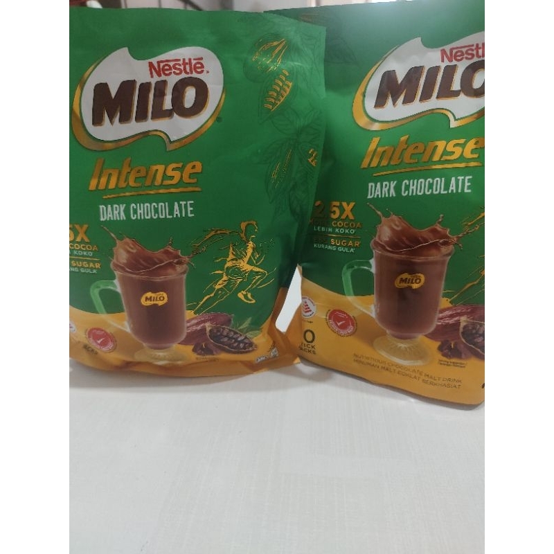 

Milo Intense Dark Chocolate Less Sugar isi 10 packs