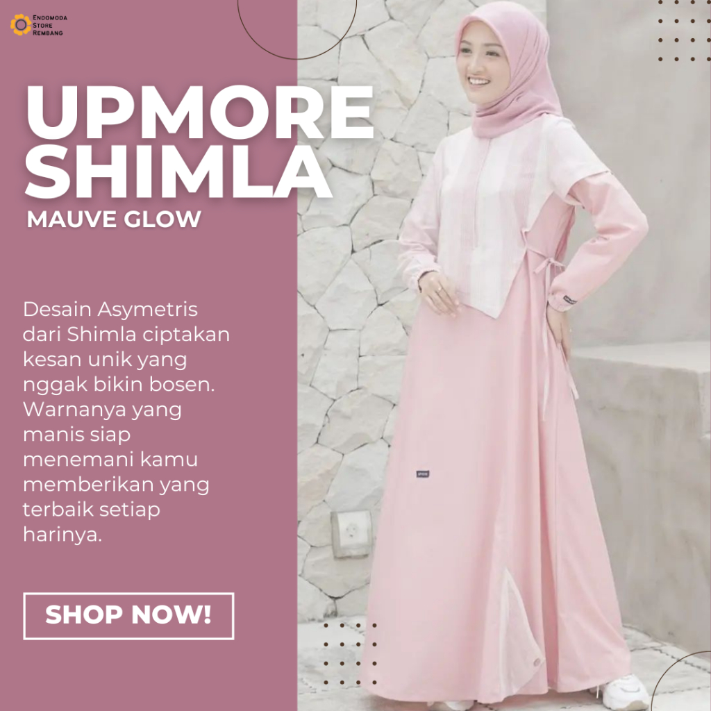 UPMORE SHIMLA MAUVE GLOW - BAJU GAMIS REMAJA DEWASA MODEL KEKINIAN SIMPEL BY UPMORE 100% COD