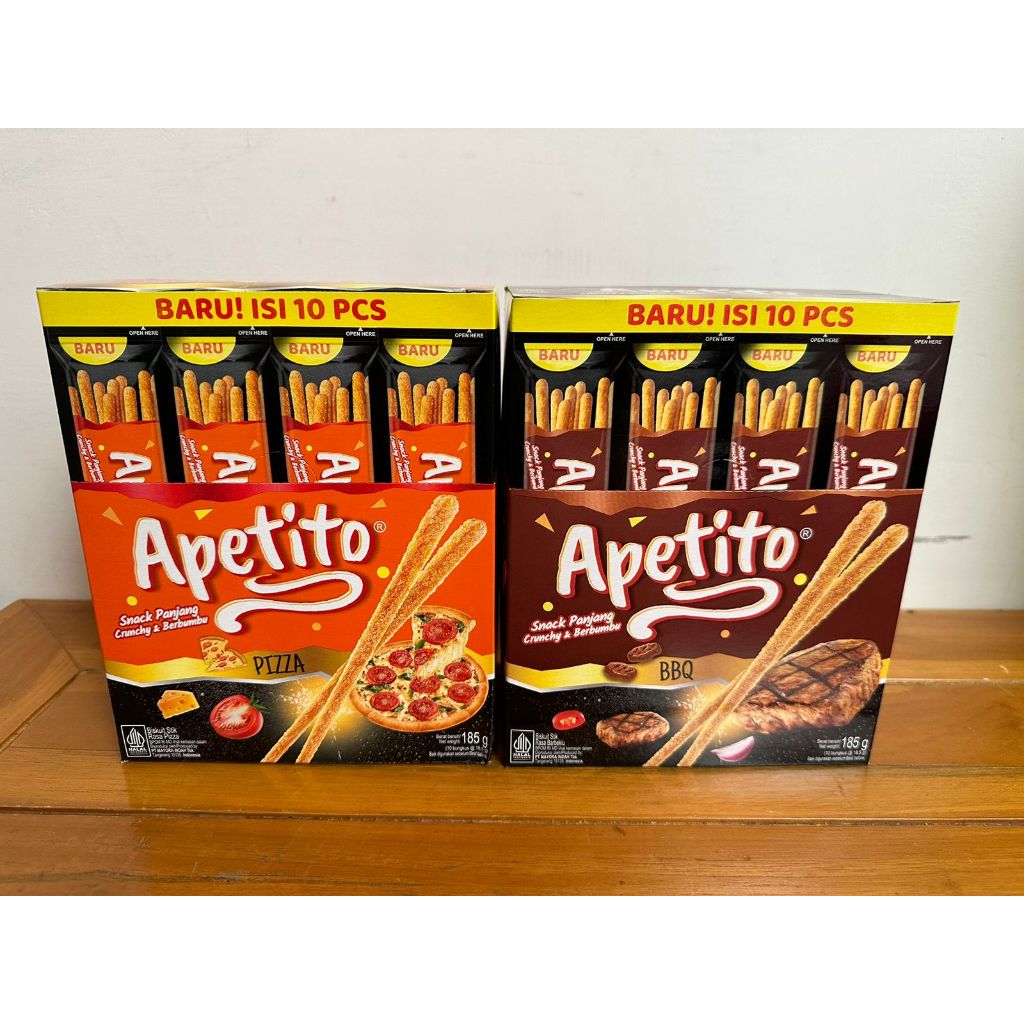 

Roma Apetito 2000 Biskuit Stik Renyah Rasa BBQ /Pizza 1 Box isi 10 Sachets