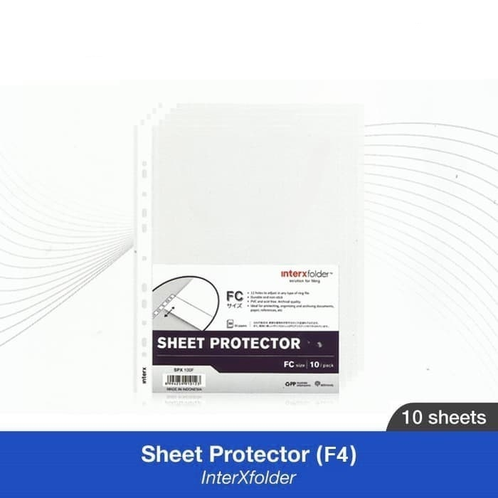 

SHEET PROTECTOR F4 INTERXFOLDER 1 PACK ISI 10 LEMBAR