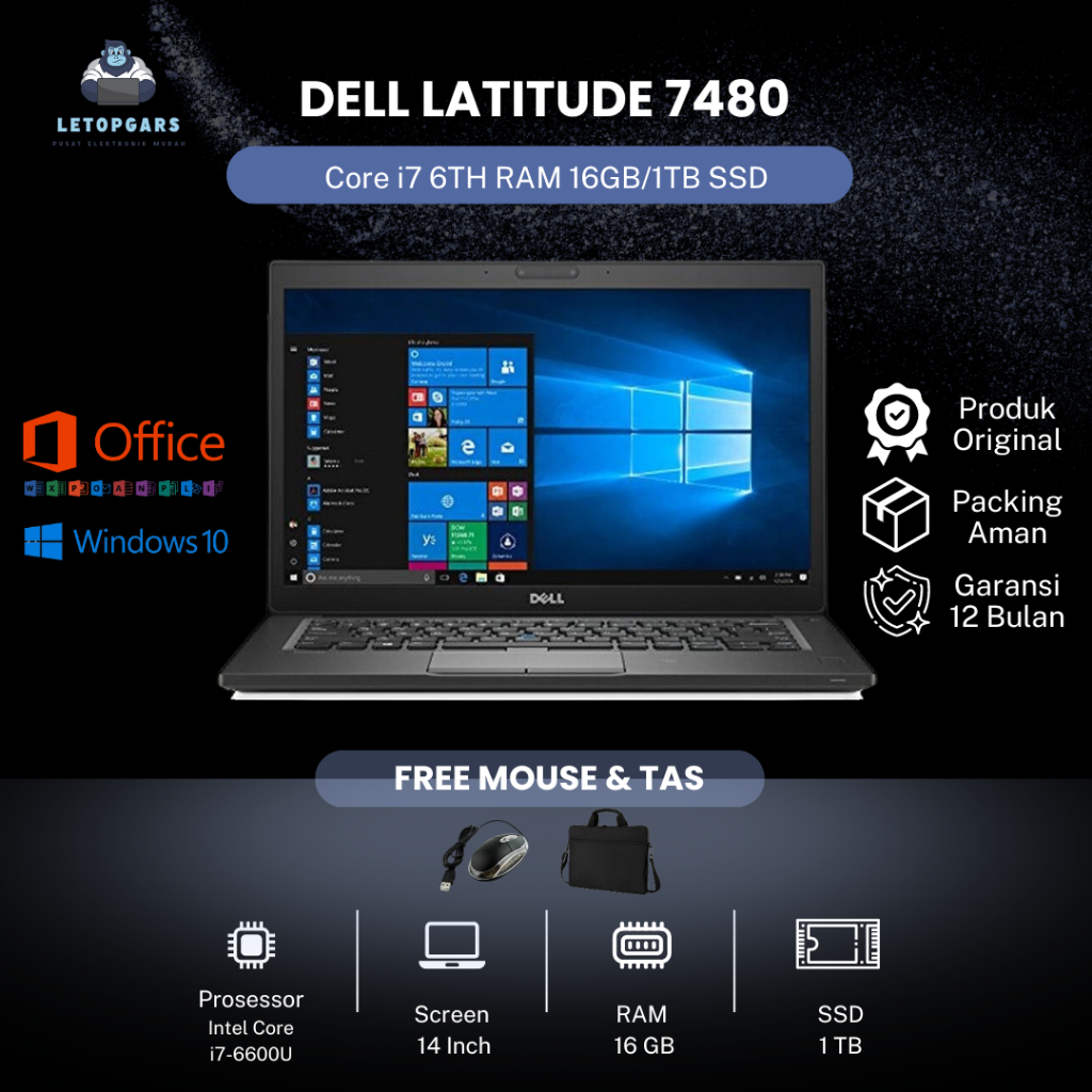 DELL LATITUDE 7480 Core i7 6TH RAM 16GB/1TB SSD
