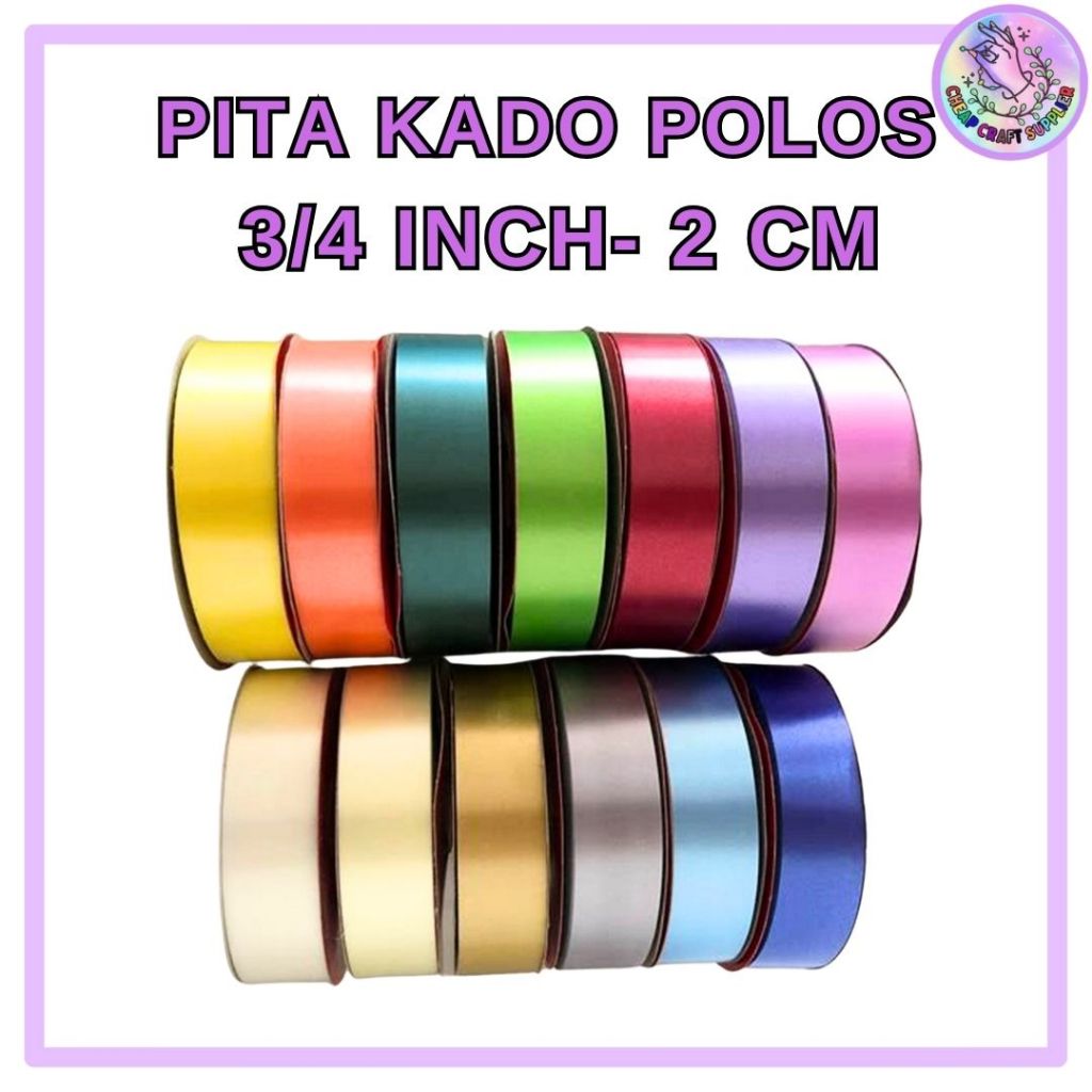 

Pita Kado Plastik Polos 3/4 inch (2 cm) / Pita Jepang