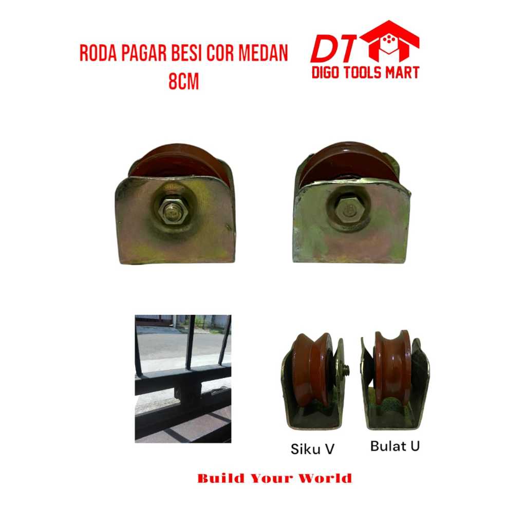 Roda Pagar Besi Cor Super Medan 8cm Bulat U Dan Siku V