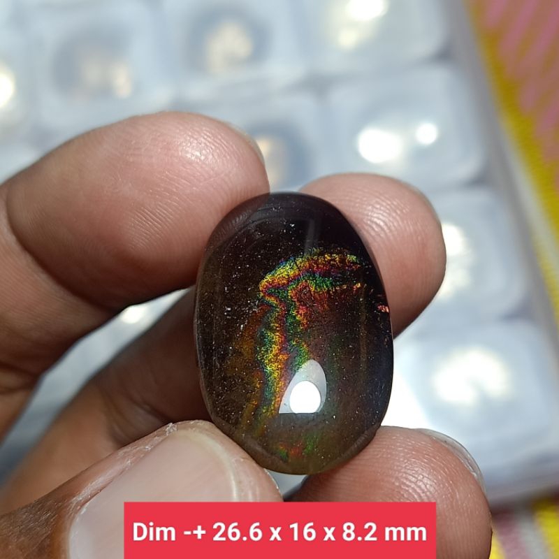 BATU KECUBUNG TEH SMOKY PELANGI KALIMANTAN ( NATURAL QUARTZ )