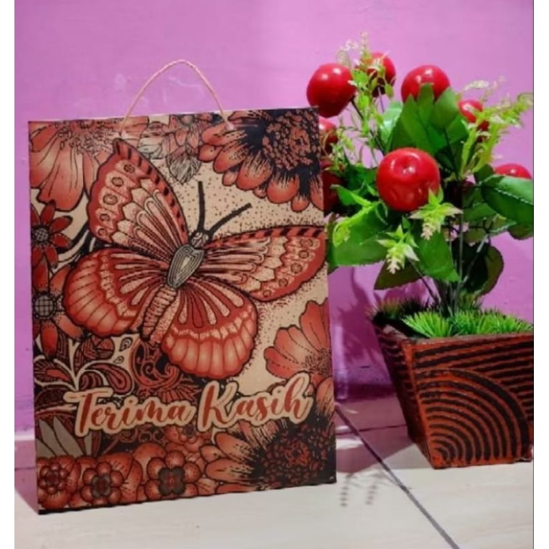 

MURAH!! sovenir pernikahan tas PAPERBAG motif batik cantik 50pcs 21×17×6