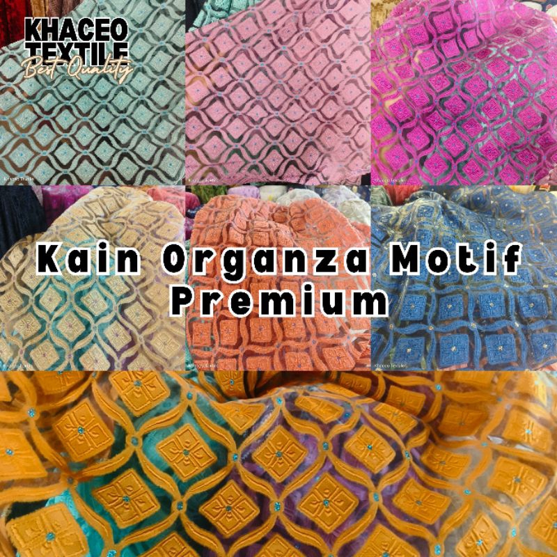 PROMO Kain Organza Motif Premium/Kain Organza Motif Timbul/Kain Organza Motif