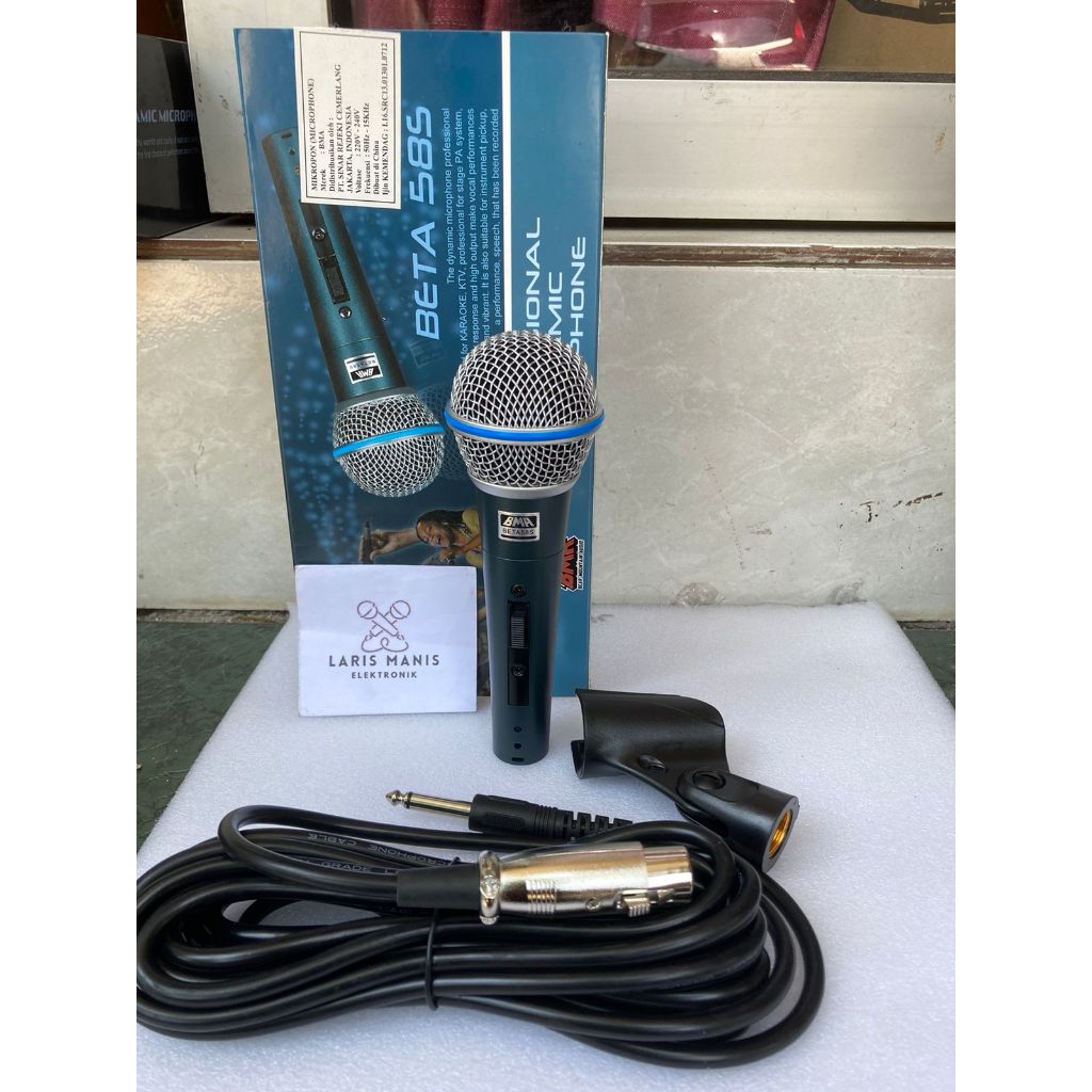 Mic Dynamic BMA BETA58S Beta 58S Beta 58 Beta58 Switch Saklar Mik Vokal Kabel BETA-58 Microphone Wir