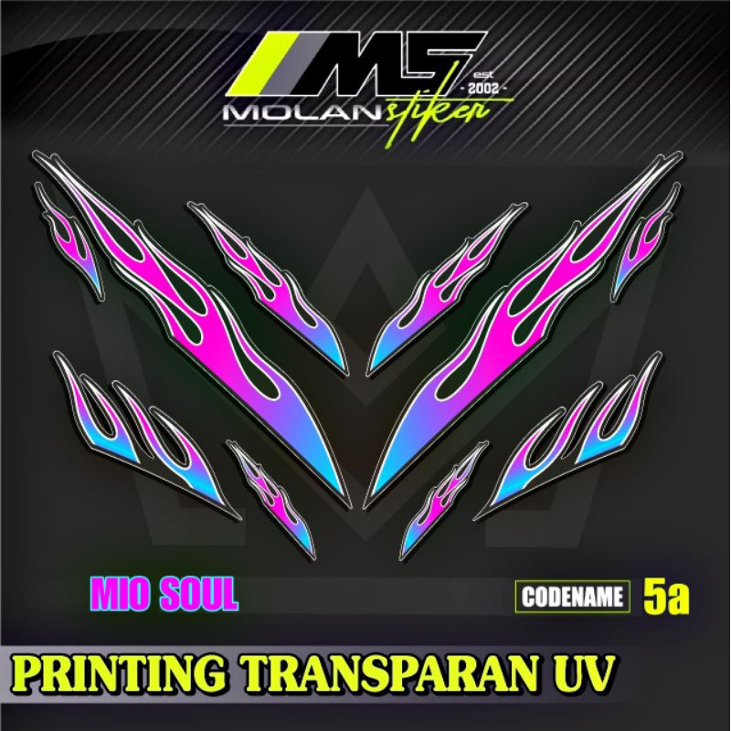 Decal Sticker Striping Variasi Transparan Uv Mio Soul Api Mio Soul Karbu 2006-2012 Mio Soul 115 Mio 