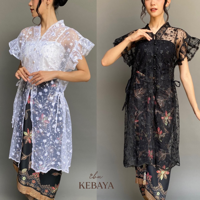 IBUKEBAYA - OUTER KEBAYA MODERN HITAM PUTIH
