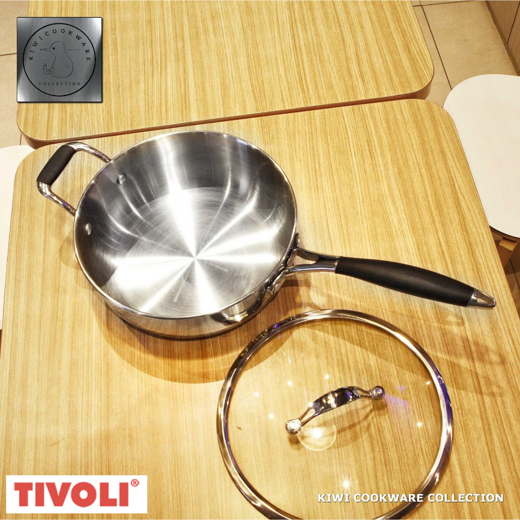 Frypan 24cm/30cm Wajan Fry pan Panci Stainless Steel Premium Ekspor Brand Tivoli / Grand Gourmet