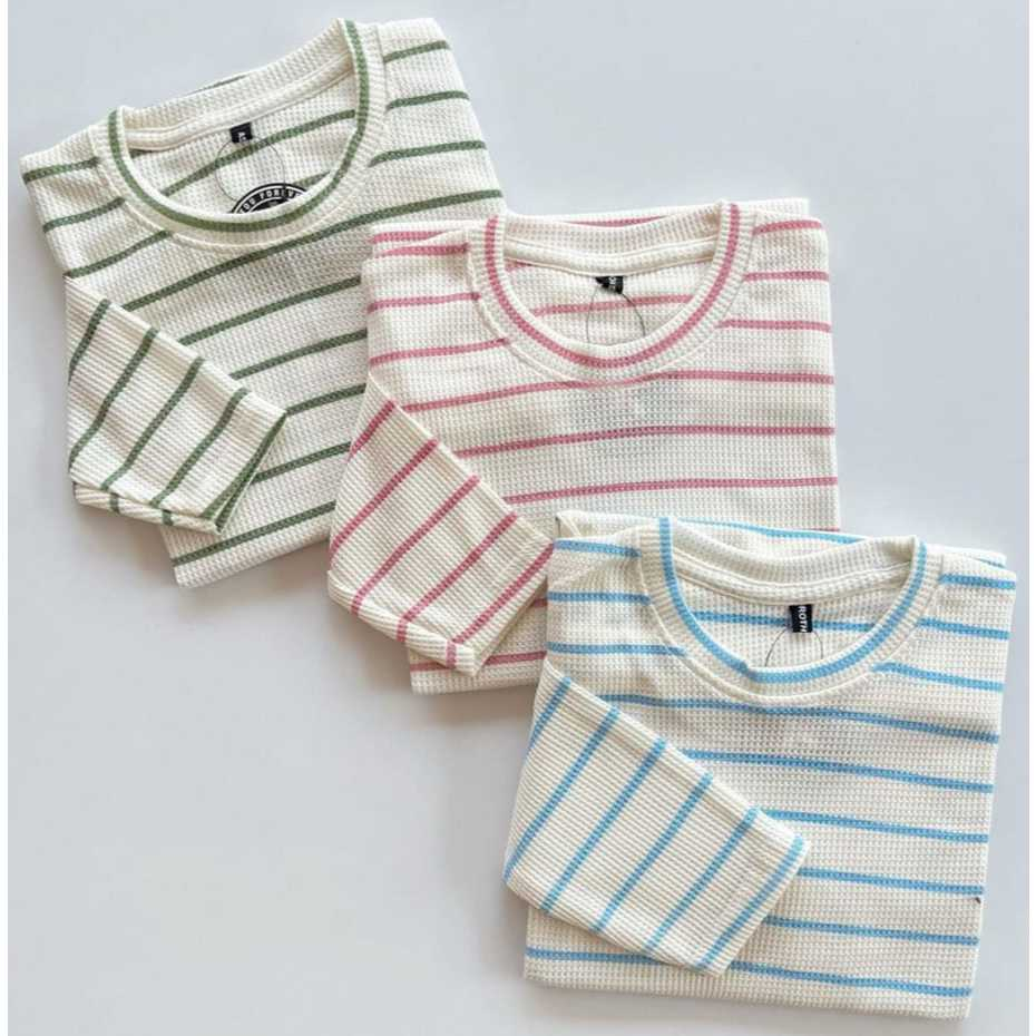 KAOS STRIPE WANITA LENGAN PANJANG,KAOS SALUR WANITA LENGAN PANJANG