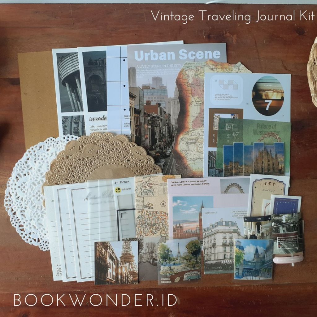 

40 Pcs Journaling Kit Journal Kit Vintage Traveling Edition Europe Asia untuk Scrapbook Journal