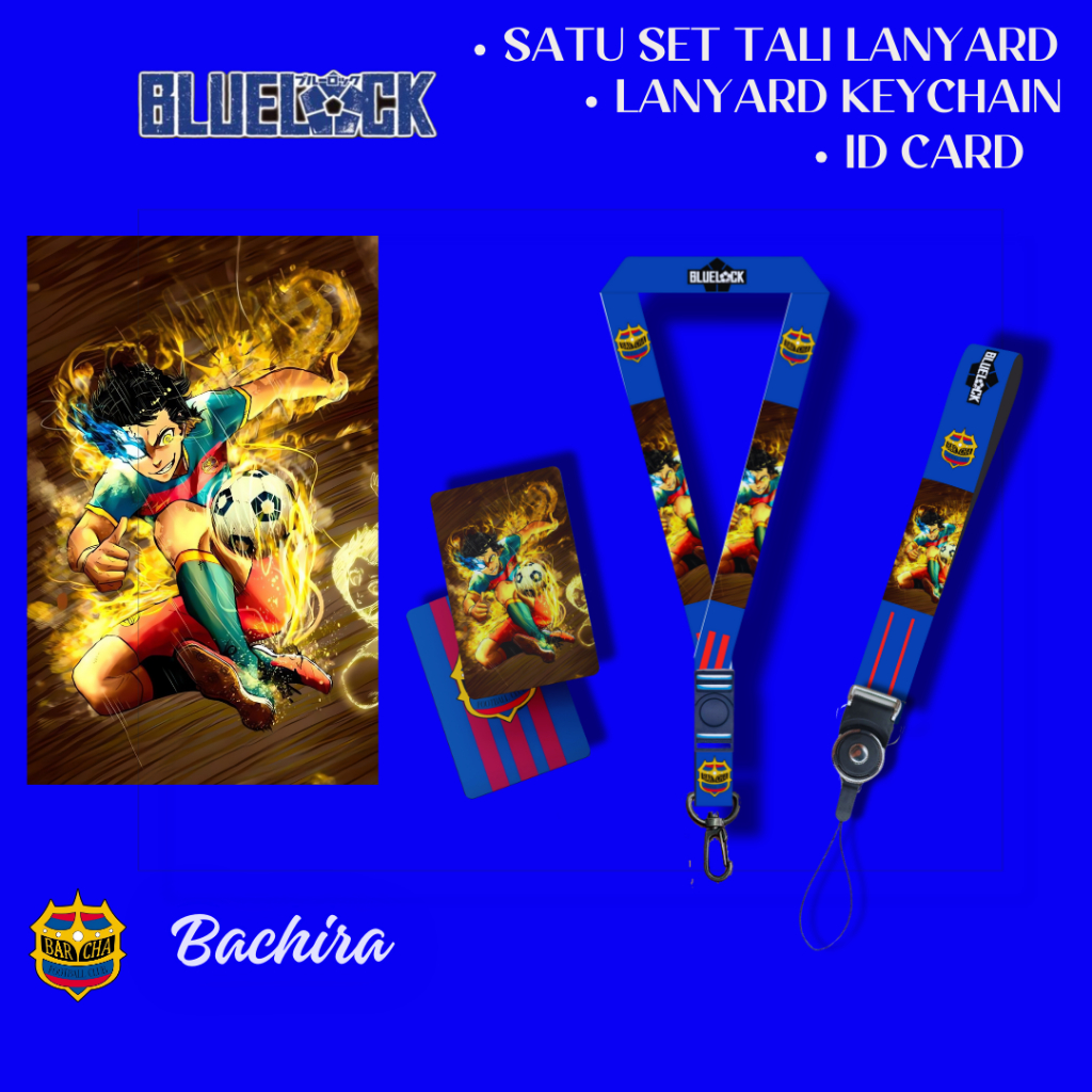 

STRAP LANYARD ID CARD Blue Lock Bachira Gantungan Kunci Tali ID Card Name Tag