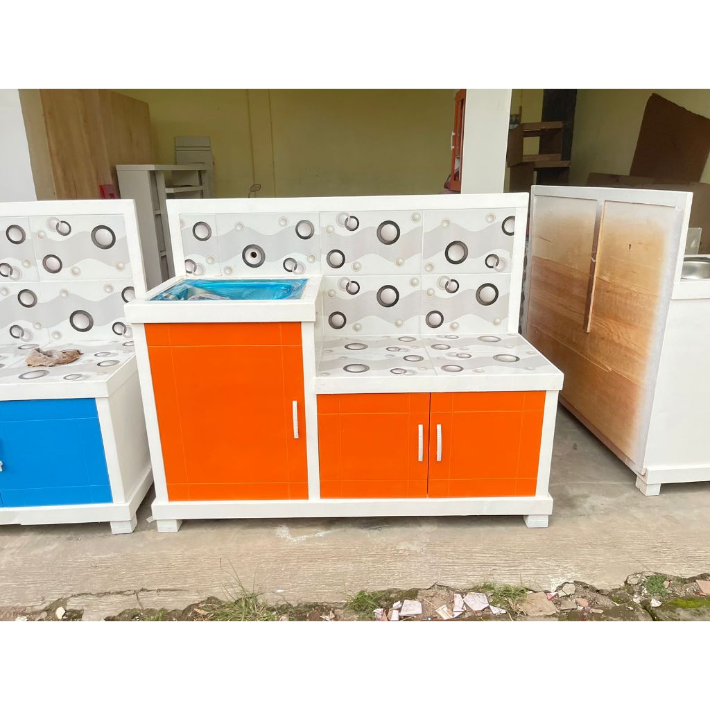 RAK KOMPOR WASTAFEL 3 PINTU / RAK MEJA KOMPOR MULTIPLEK KEKINIAN MINIMALIS
