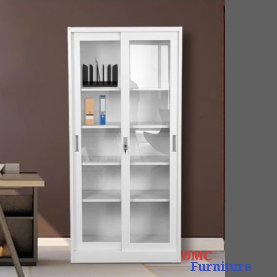 Lemari arsip sliding kaca lemari arsip plat besi lemari file kantor sliding kaca putih
