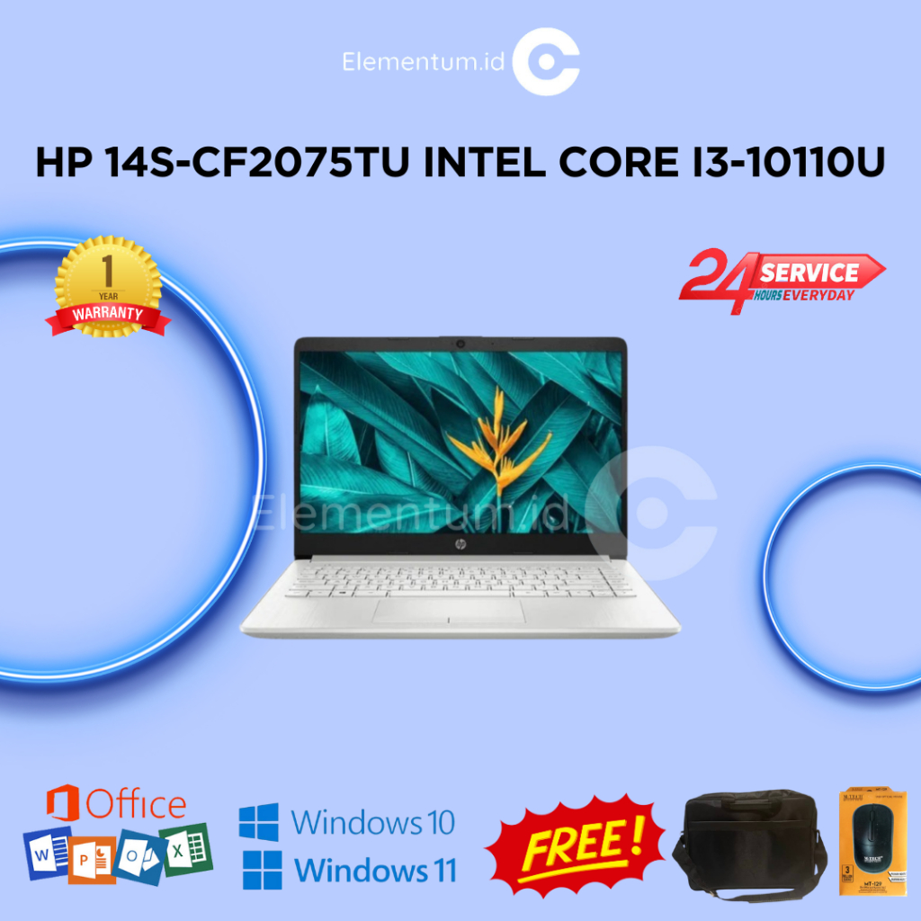 LAPTOP HP 14S-CF2075TU / CF2076TU / CF3076TU INTEL CORE i3-10110U | 4GB SSD 256GB | 14.0" FHD