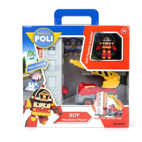 Silverlit Robocarpoli Roy Fire Station Playset RP-83409/Mainan Robocar Poli
