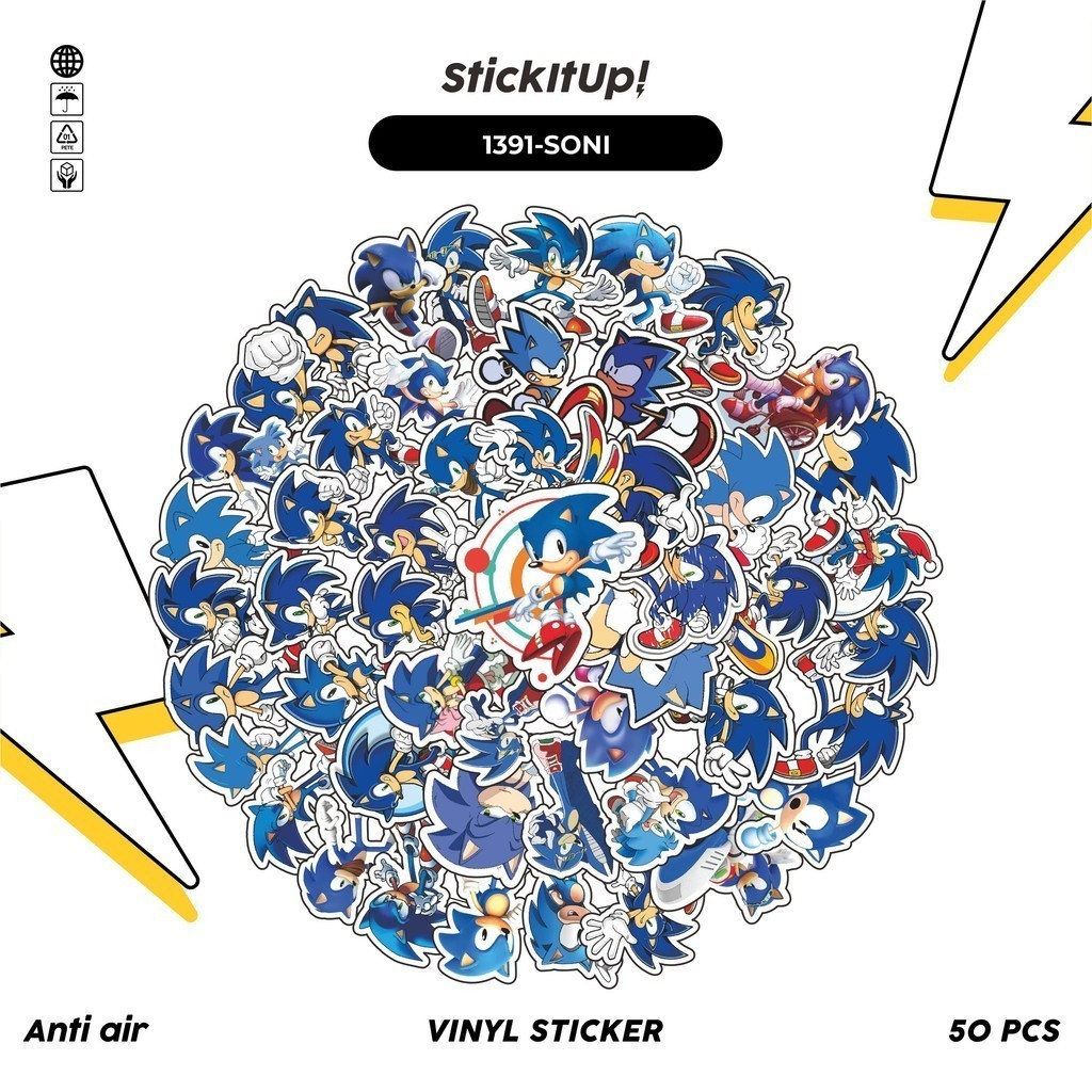 

COD✨ 100 Pcs Stiker Sonic The Hedgehog v3 Lucu Anti Air Untuk Dekorasi Notebook Sepeda Skateboard Handphone DIY