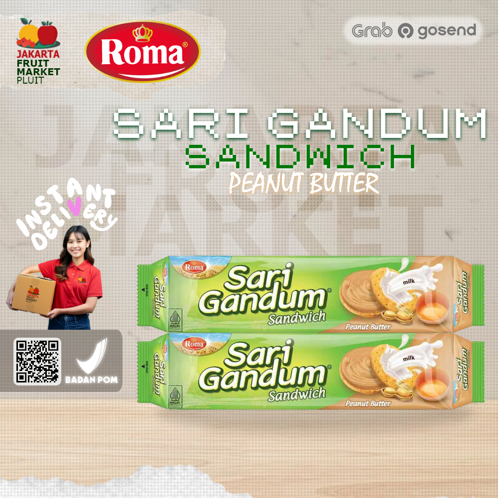 

(CAMILAN INSTAN) ROMA SARI GANDUM PEANUT BUTTER 115G
