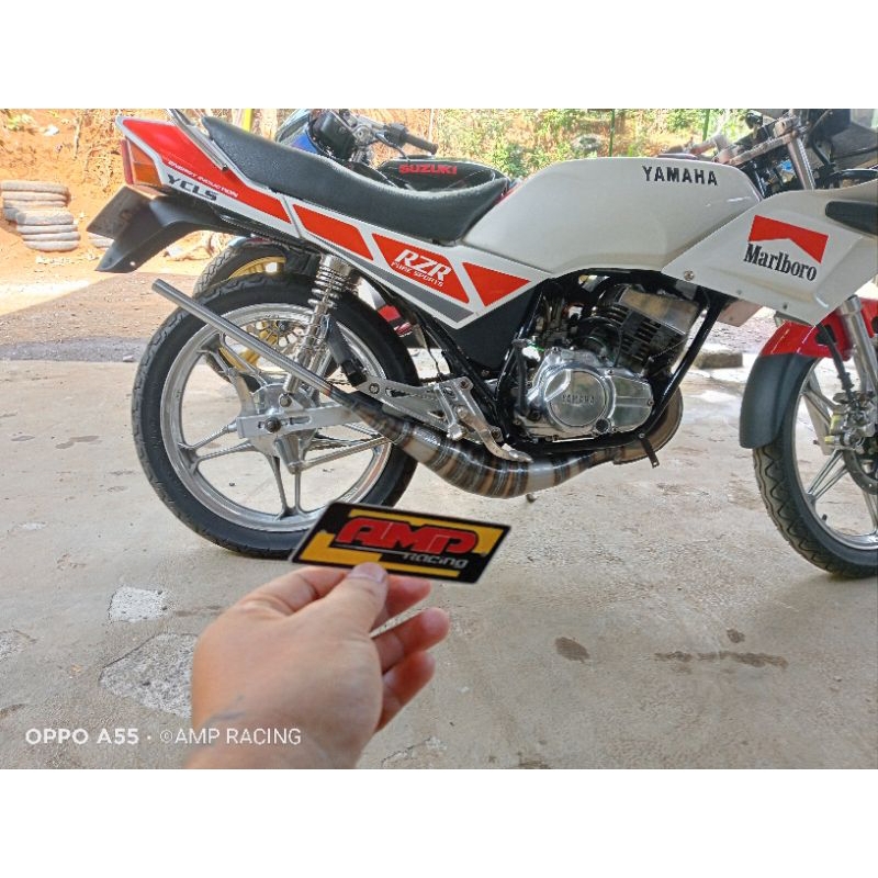 Knalpot RXZ - RZR pipe on senapang luncur plat karat ORI AMP Racing