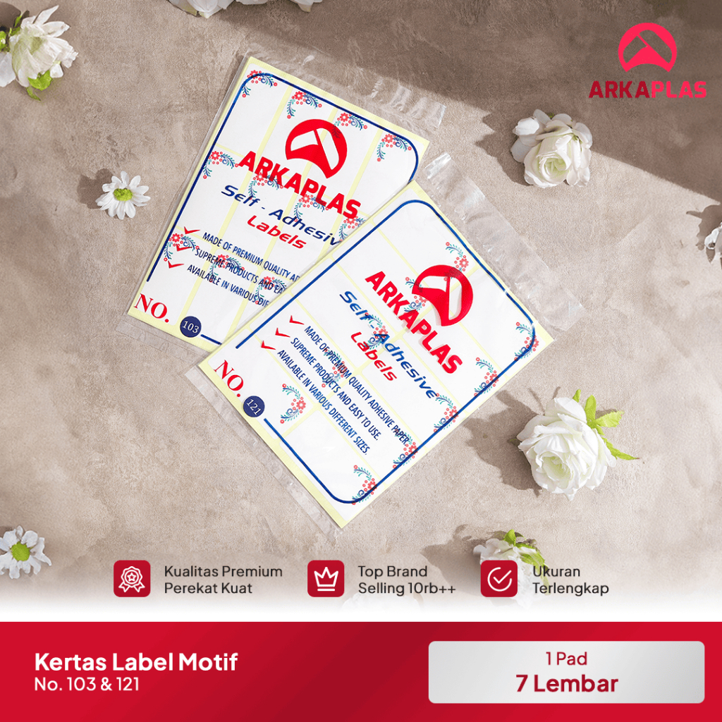 

ARKAPLAS Kertas Label Stiker Undangan Motif No 103 121