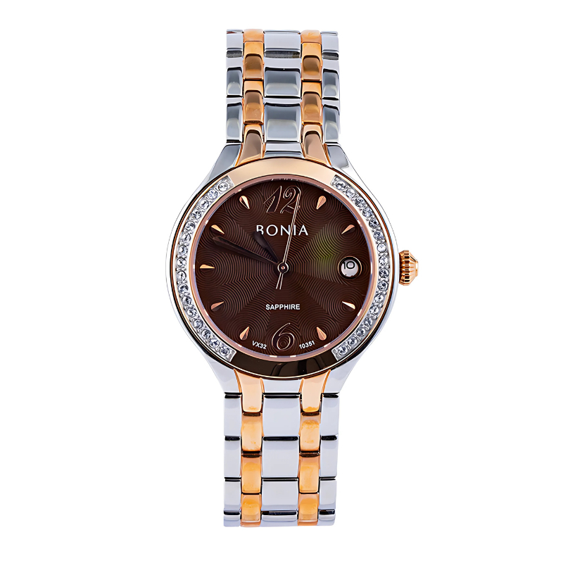 Jam Tangan Wanita Bonia Premium Brown Dial Stainless Steel Analog BP10351-2645S Original