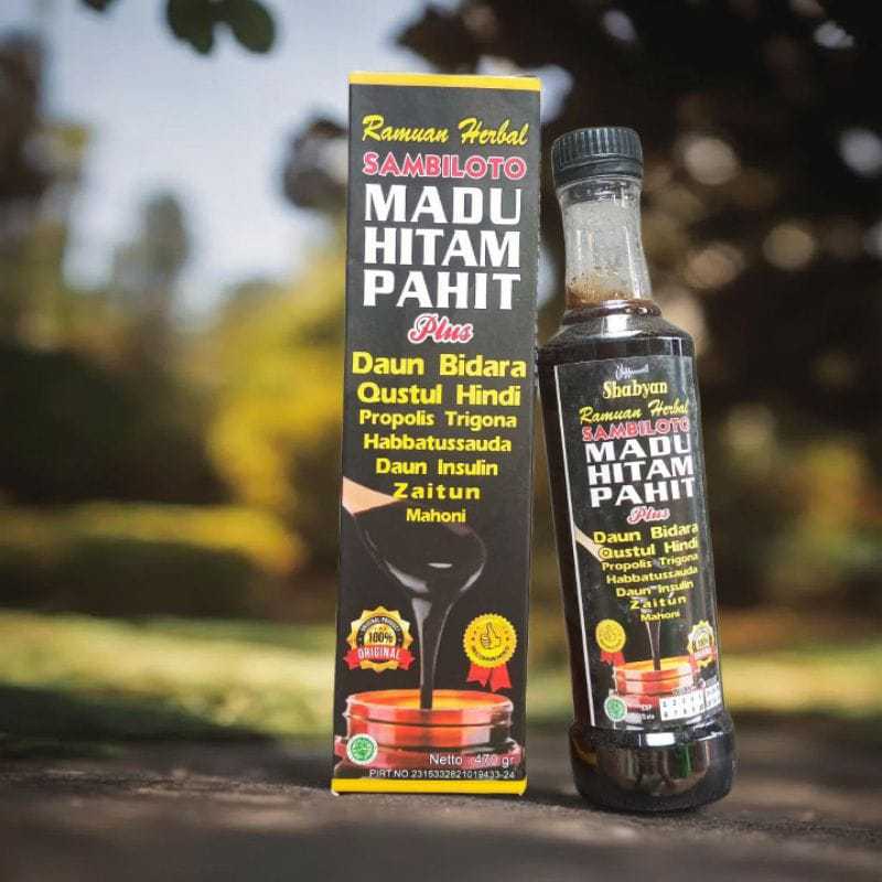 

Madu hitam pahit Shabyan Ramuan Herbal Sambiloto Madu Hitam Pahit Plus 100% Komposisi Real 470gram