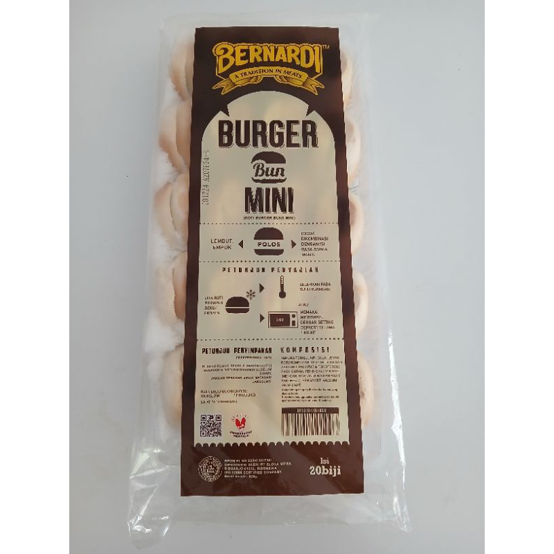 

Bernardi roti burger bun mini polos isi 20 biji lembut empuk