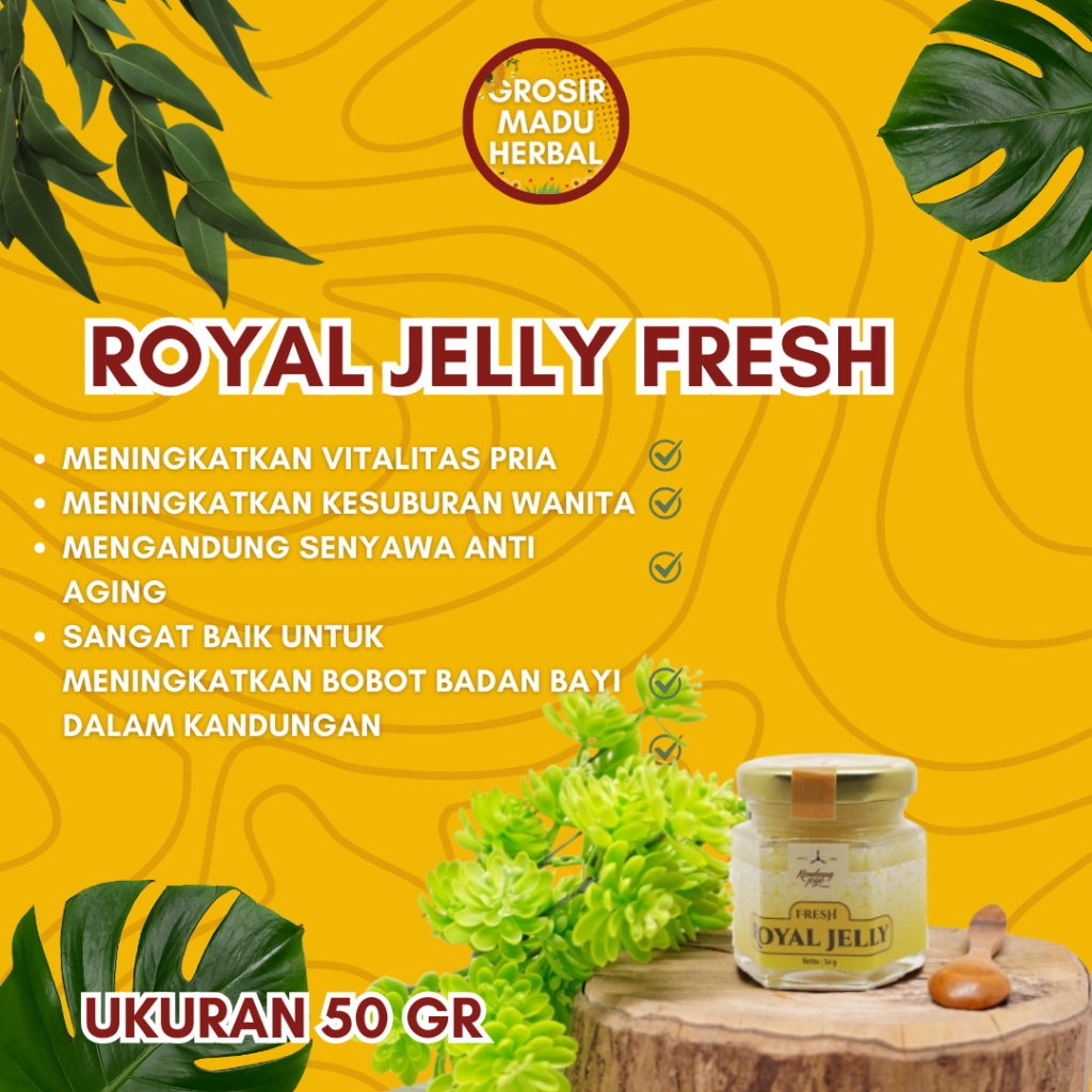 

ROYAL JELLY FRESH 50 150 GR, MADU ASLI, MADU ALAMI, PURE HONEY