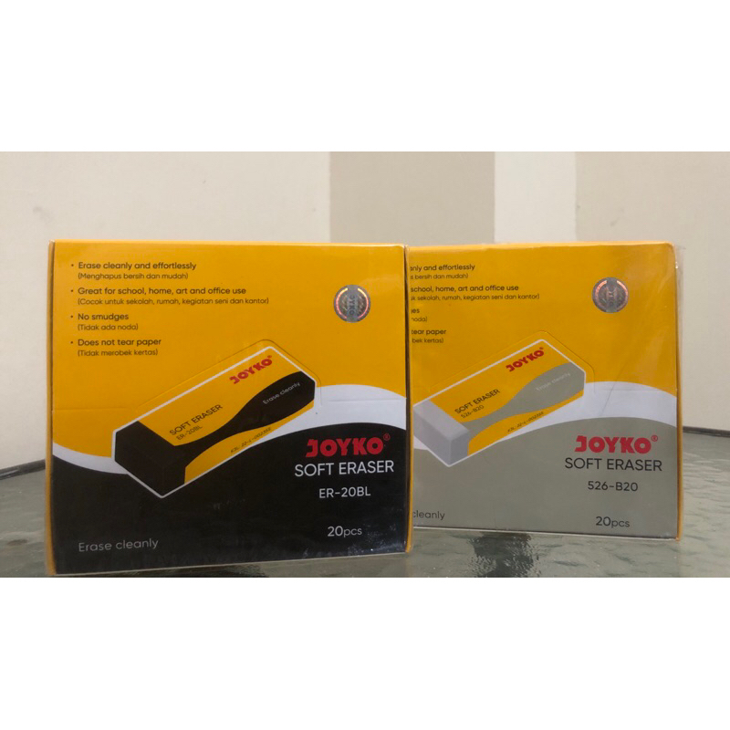 

penghapus joyko B20 putih hitam 1 pack isi 20