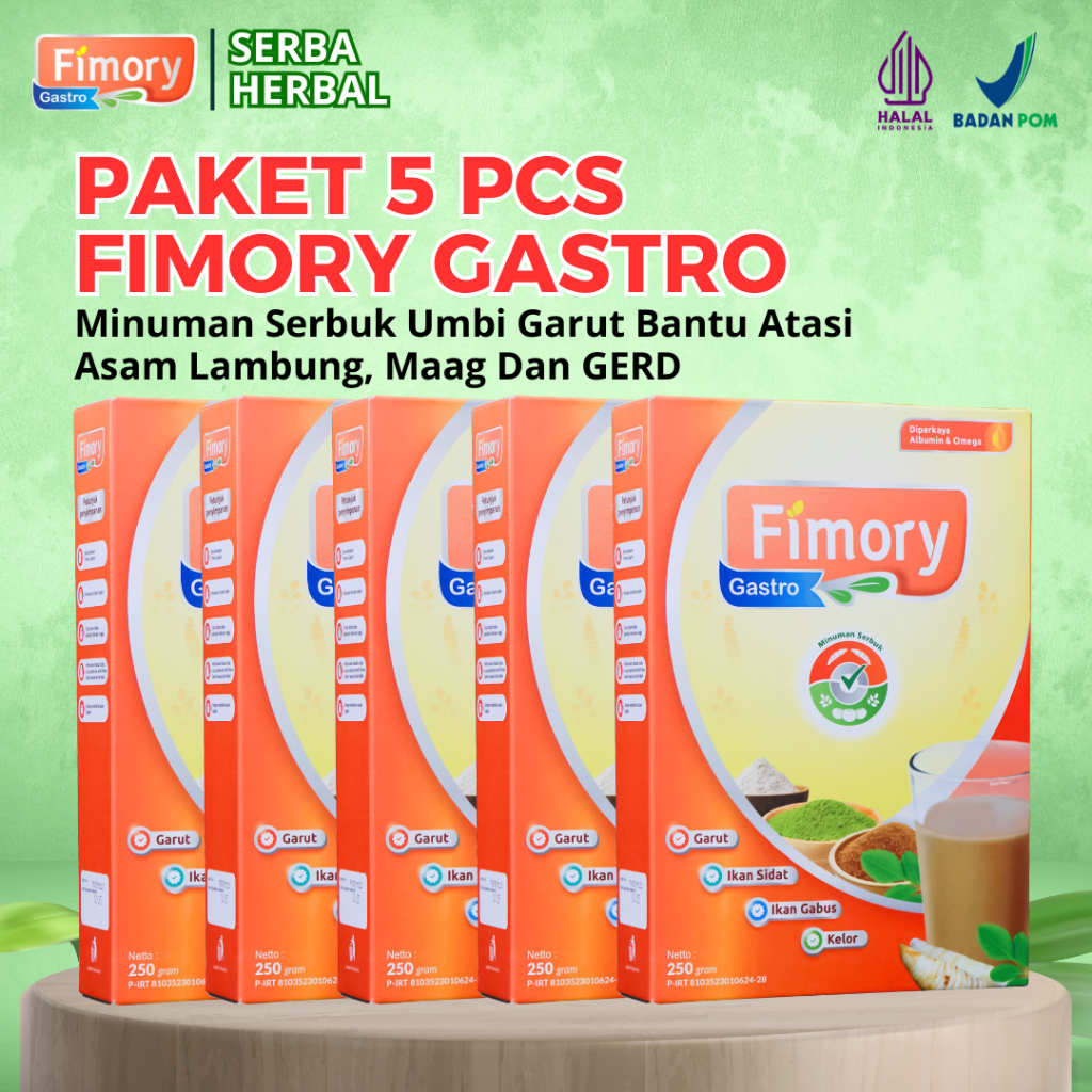 

Paket 5 Box FIMORY GASTRO - Minuman Serbuk Ampuh Atasi Asam Lambung Dan Gangguan Pencernaan